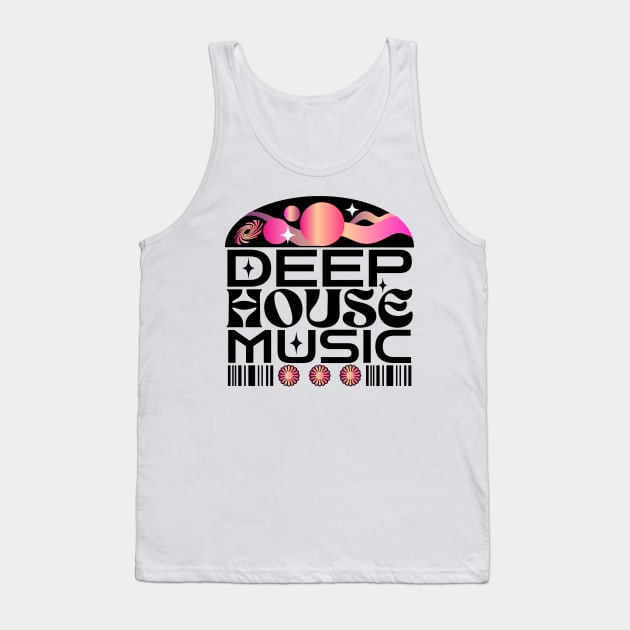 DEEP HOUSE  - Orbs And Stars (black/purple/gold) Tank Top by DISCOTHREADZ 